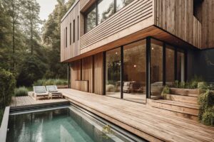طراحی نمای چوبی ساختمان