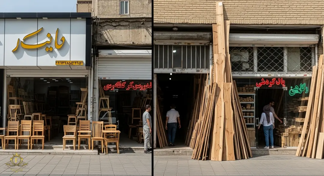 نمایی از خیابان بازار چوب تهران